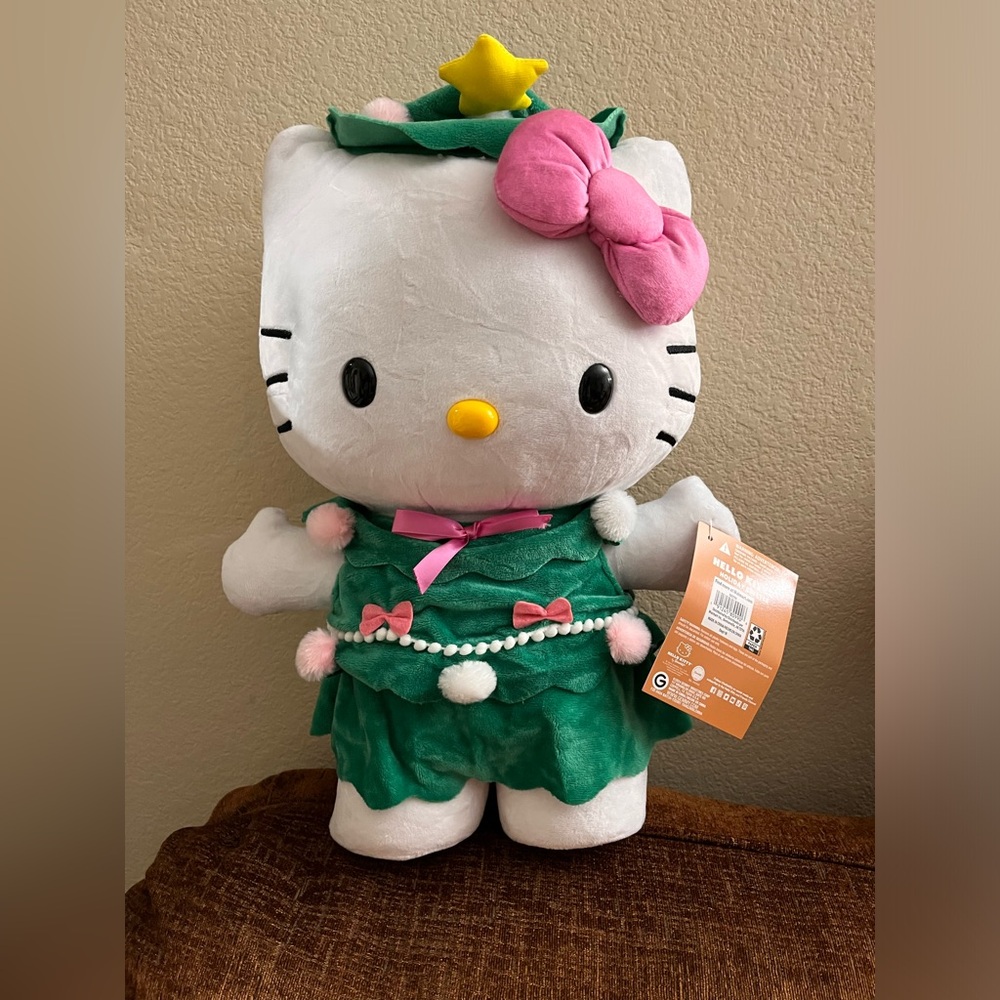 Hello Kitty  Christmas Holiday Tree Greeter Plush 20” NWT